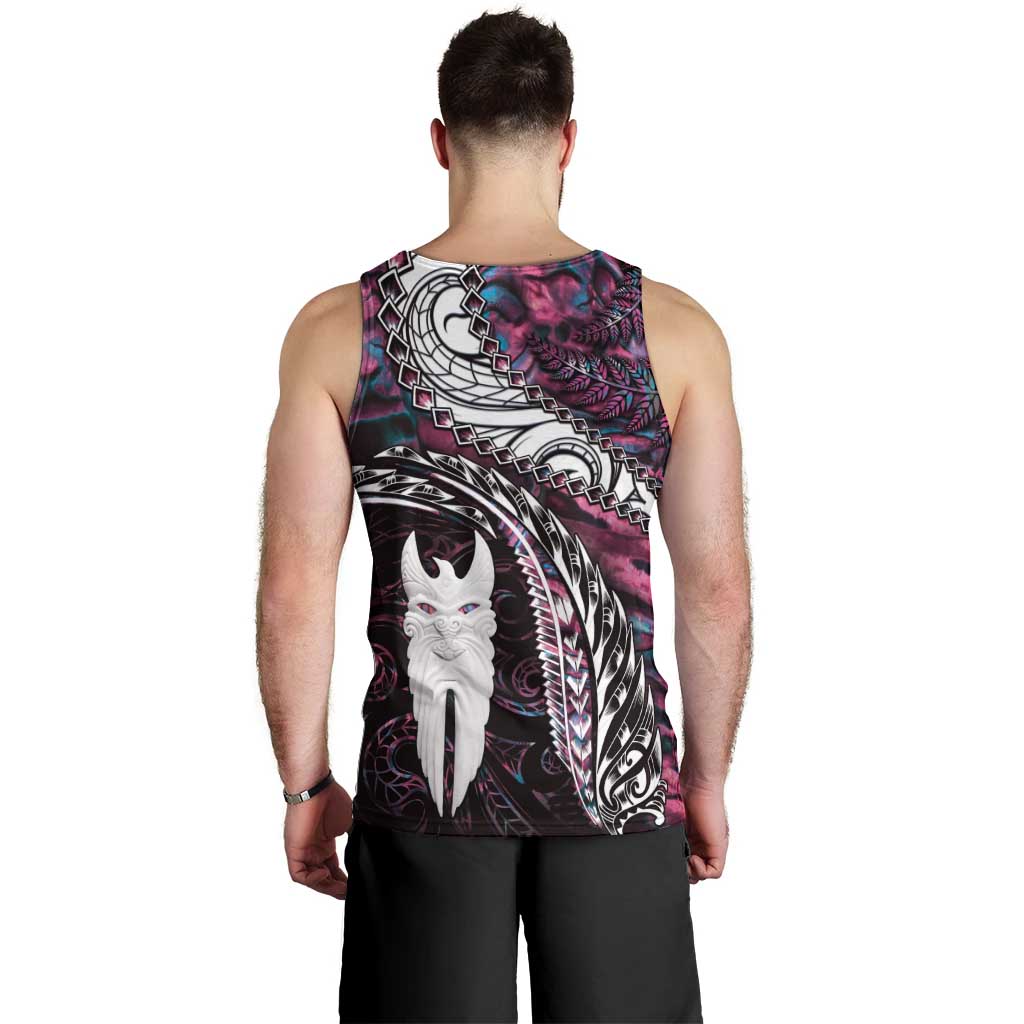 New Zealand Aotearoa Men Tank Top Maori Hei Rehua Paua Shell Glitter Pink LT05 - Polynesian Pride