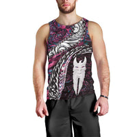 New Zealand Aotearoa Men Tank Top Maori Hei Rehua Paua Shell Glitter Pink LT05 - Polynesian Pride