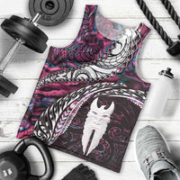 New Zealand Aotearoa Men Tank Top Maori Hei Rehua Paua Shell Glitter Pink LT05 - Polynesian Pride