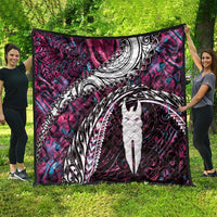 New Zealand Aotearoa Quilt Maori Hei Rehua Paua Shell Glitter Pink LT05 - Polynesian Pride