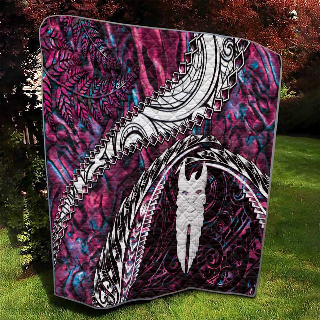 New Zealand Aotearoa Quilt Maori Hei Rehua Paua Shell Glitter Pink LT05 - Polynesian Pride