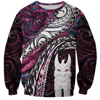 New Zealand Aotearoa Sweatshirt Maori Hei Rehua Paua Shell Glitter Pink LT05 Unisex Pink - Polynesian Pride