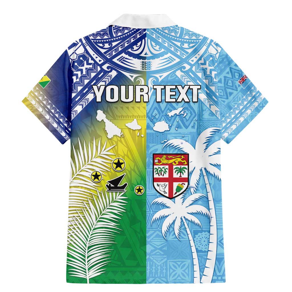 Personalised Happy Malampa Fiji Day Family Matching Mermaid Dress and Hawaiian Shirt Half Mix Style