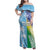 Personalised Happy Malampa Fiji Day Family Matching Off Shoulder Maxi Dress and Hawaiian Shirt Half Mix Style