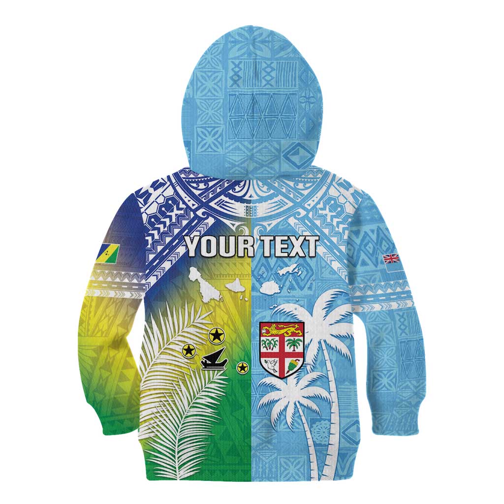 Personalised Happy Malampa Fiji Day Kid Hoodie Half Mix Style