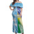 Personalised Happy Malampa Fiji Day Off Shoulder Maxi Dress Half Mix Style