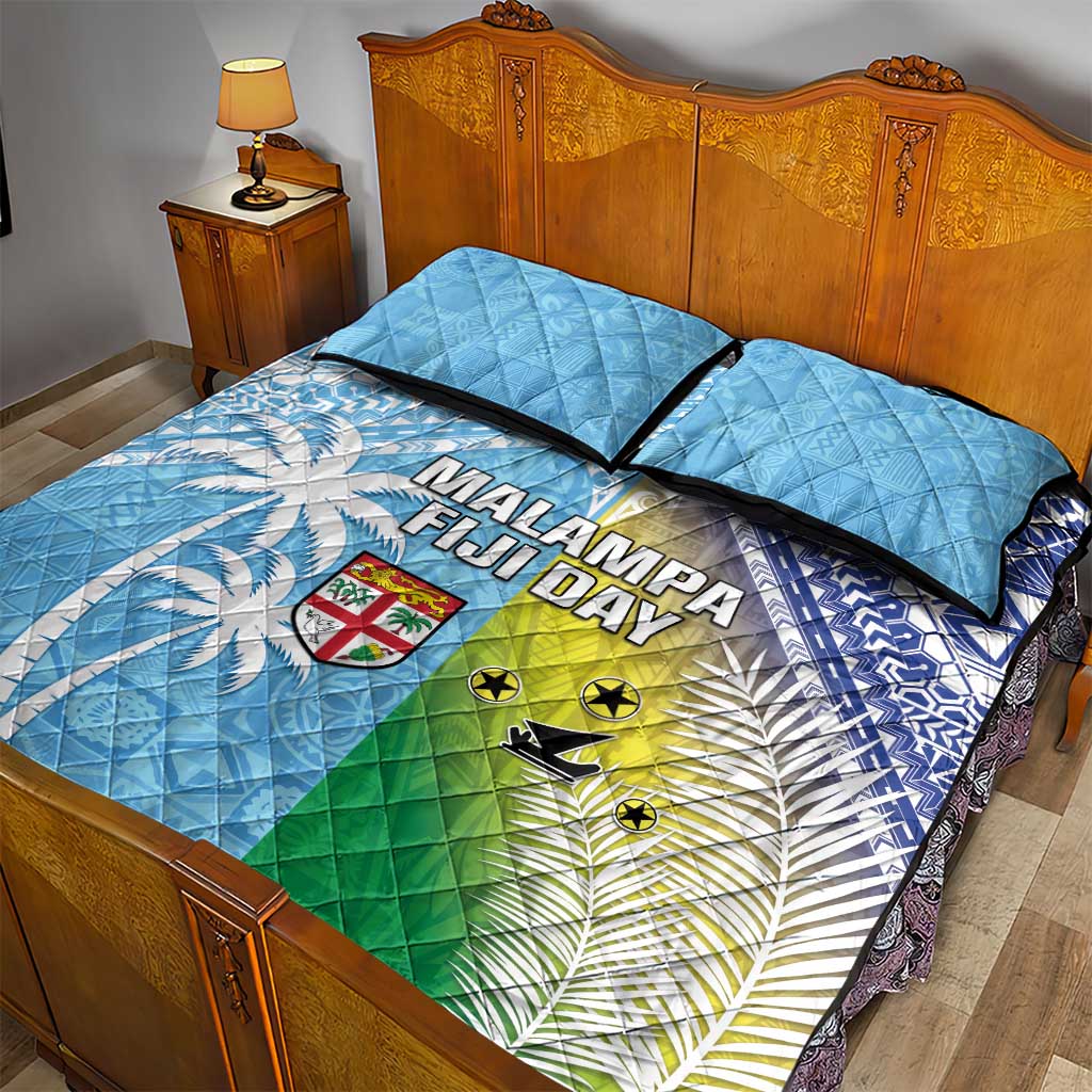 Happy Malampa Fiji Day Quilt Bed Set Half Mix Style