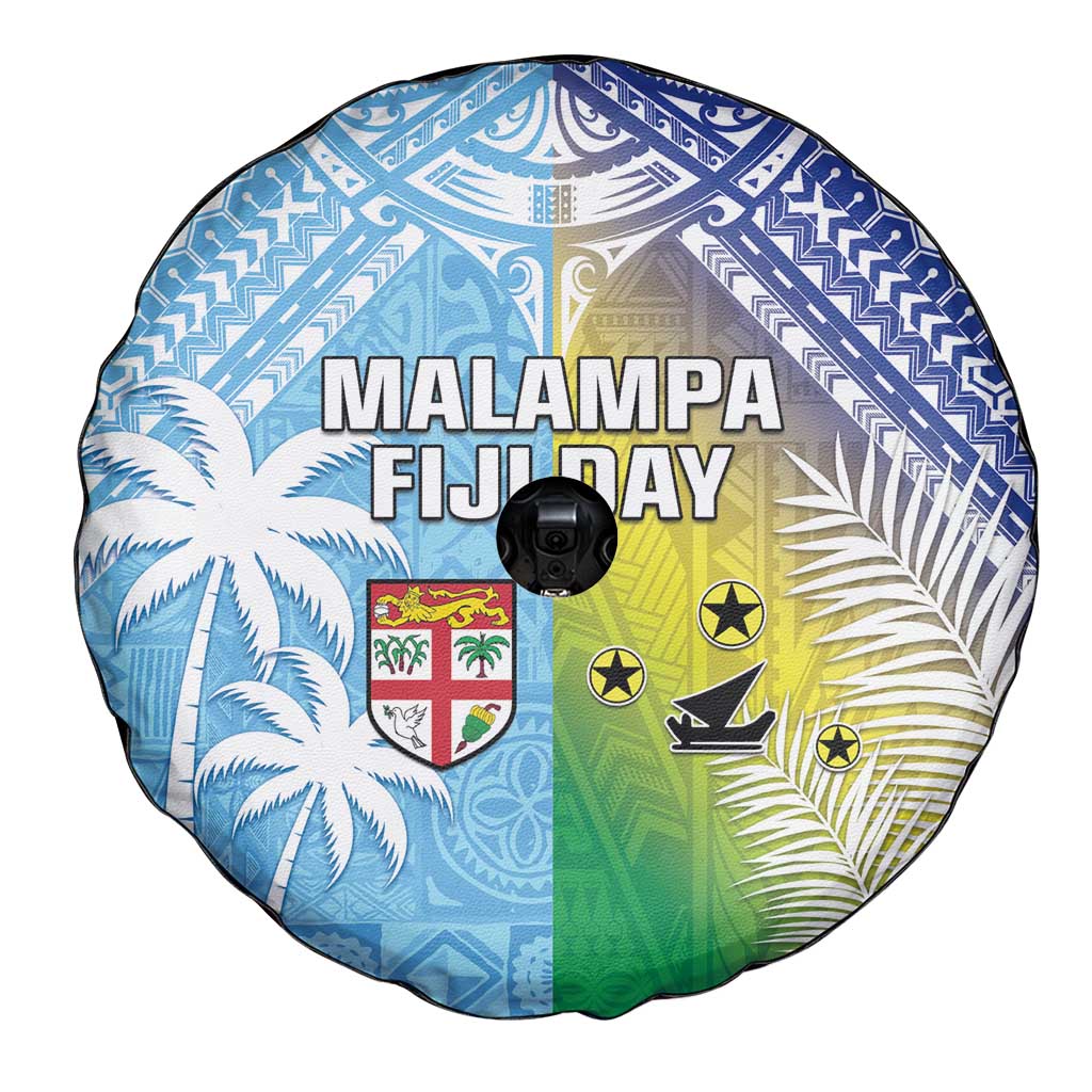 Happy Malampa Fiji Day Spare Tire Cover Half Mix Style