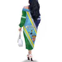 Love Malampa Fiji Day Family Matching Off The Shoulder Long Sleeve Dress and Hawaiian Shirt Together We Grow