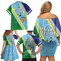 Love Malampa Fiji Day Family Matching Off Shoulder Short Dress and Hawaiian Shirt Together We Grow