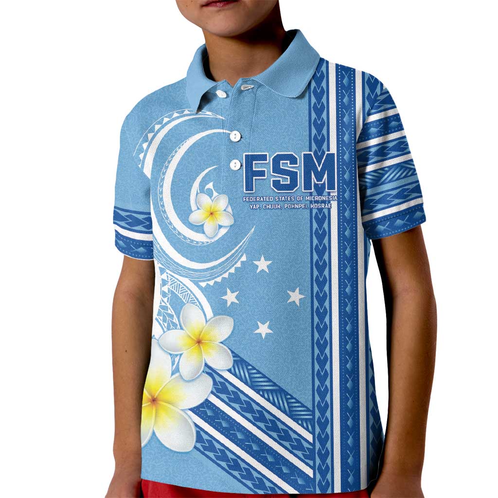 Personalised Federated States of Micronesia Kid Polo Shirt Happy 38th Independence Anniversary LT05 Kid Blue - Polynesian Pride