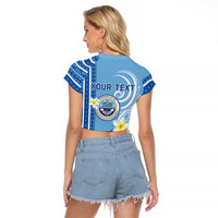Personalised Federated States of Micronesia Raglan Cropped T Shirt Happy 38th Independence Anniversary LT05 - Polynesian Pride