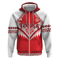 Custom Tonga Mate Maa Rugby Hoodie Go Champions LT05 Zip Hoodie Red - Polynesian Pride