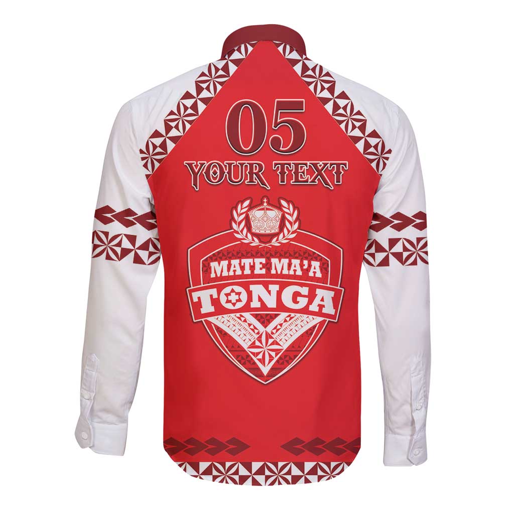 Custom Tonga Mate Maa Rugby Long Sleeve Button Shirt Go Champions LT05 - Polynesian Pride