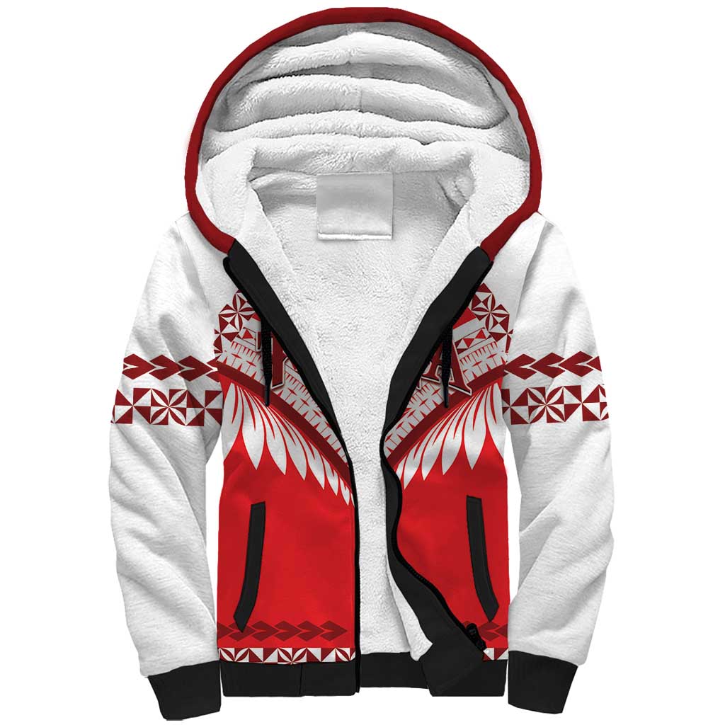 Custom Tonga Mate Maa Rugby Sherpa Hoodie Go Champions LT05 Unisex Red - Polynesian Pride