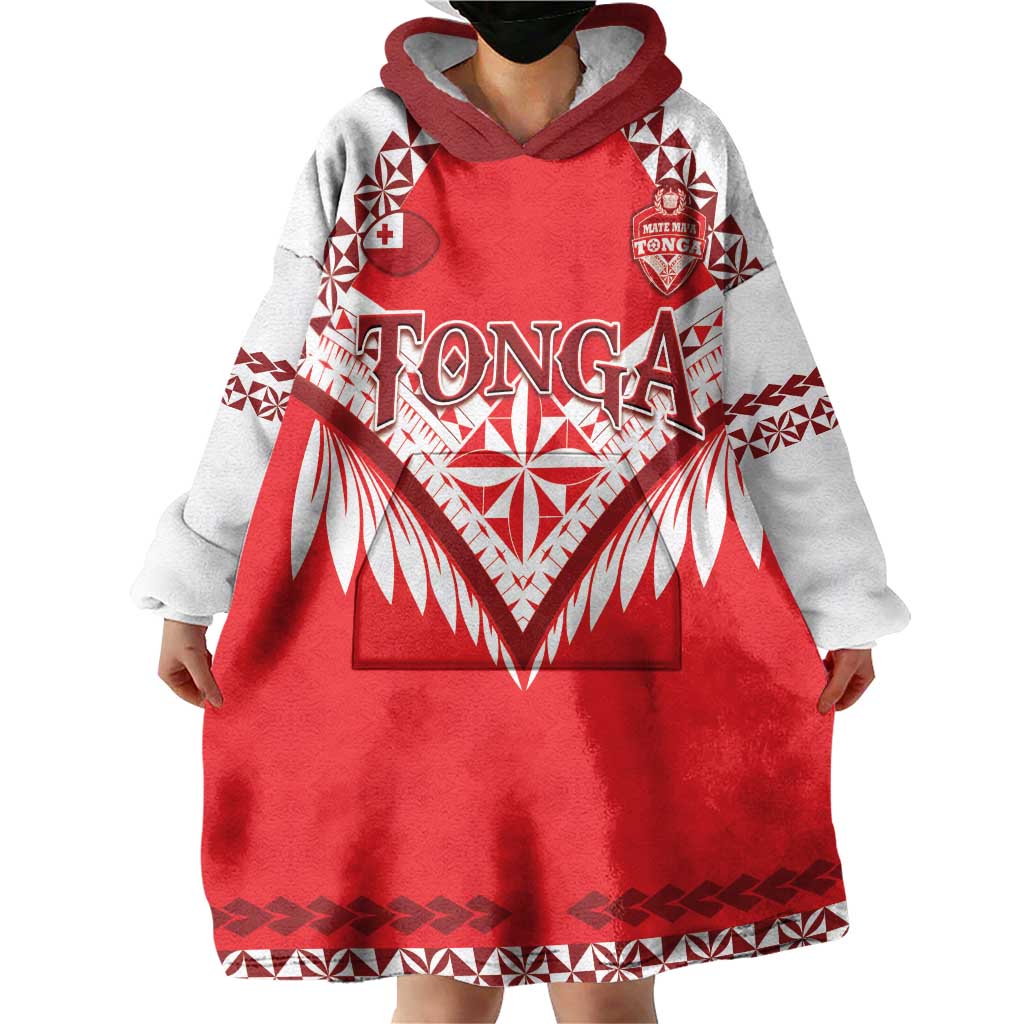Custom Tonga Mate Maa Rugby Wearable Blanket Hoodie Go Champions LT05 - Polynesian Pride