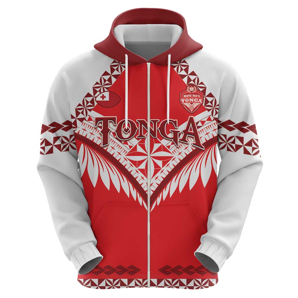 Custom Tonga Mate Maa Rugby Zip Hoodie Go Champions LT05 - Polynesian Pride