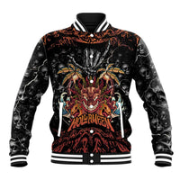 Aloha Halloween Baseball Jacket Horror Tiki Heavy Metal Style - Polynesian Pride