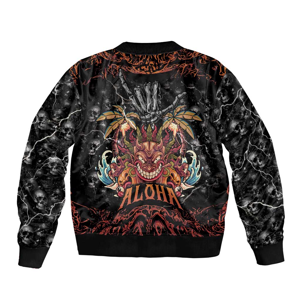 Aloha Halloween Bomber Jacket Horror Tiki Heavy Metal Style LT05 - Polynesian Pride