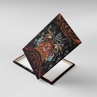 Aloha Halloween Canvas Wall Art Horror Tiki Heavy Metal Style LT05 With Frame Black - Polynesian Pride