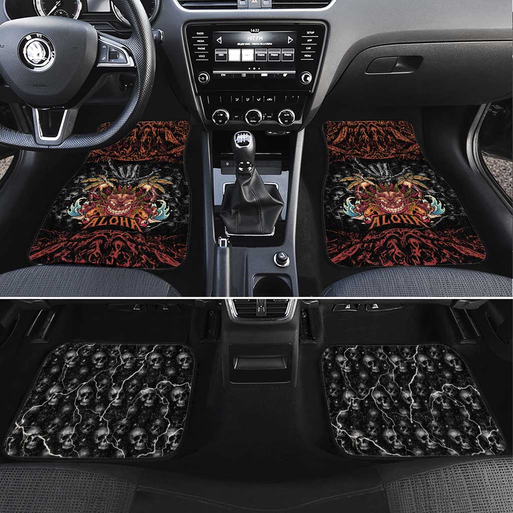 Aloha Halloween Car Mats Horror Tiki Heavy Metal Style - Polynesian Pride
