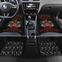 Aloha Halloween Car Mats Horror Tiki Heavy Metal Style LT05 Set 4pcs Black - Polynesian Pride