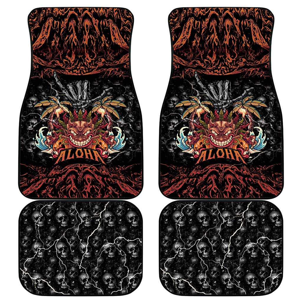 Aloha Halloween Car Mats Horror Tiki Heavy Metal Style LT05 - Polynesian Pride
