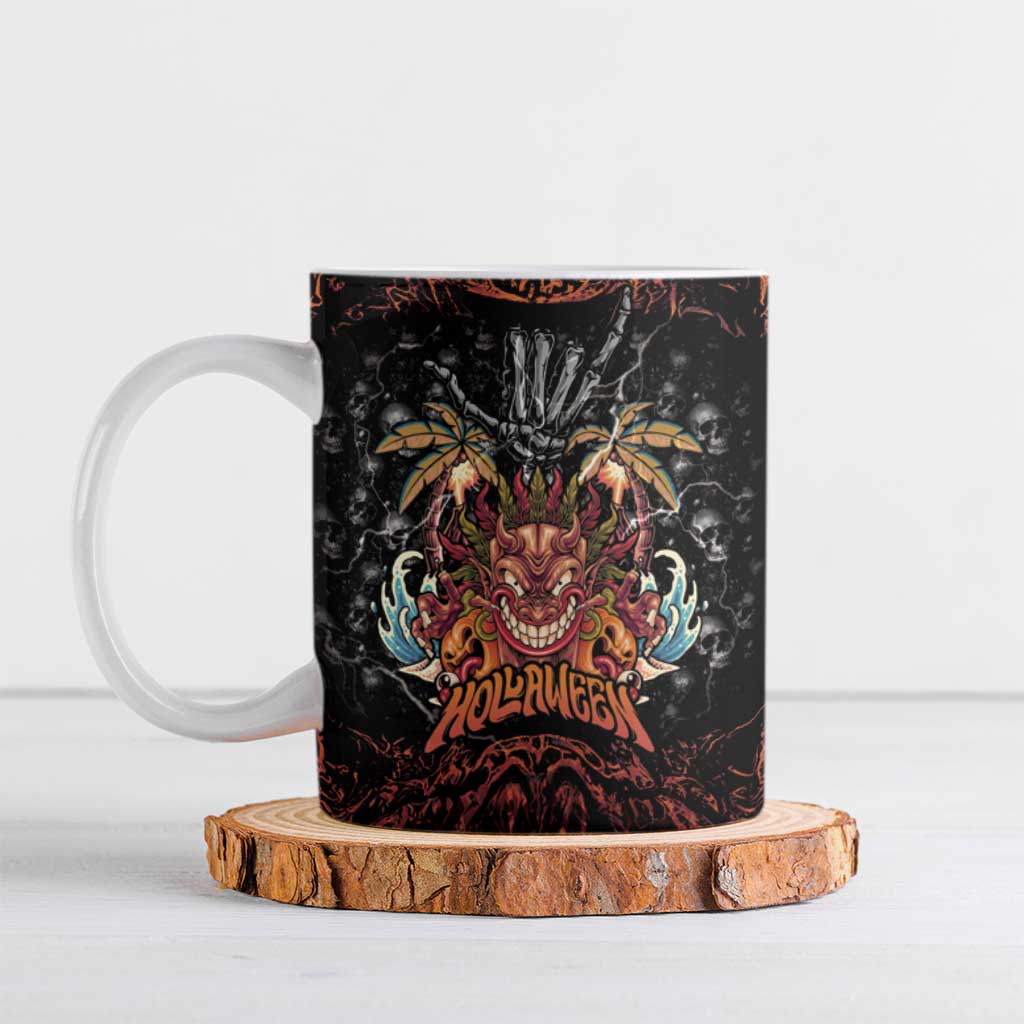 Aloha Halloween Ceramic Mug Horror Tiki Heavy Metal Style - Polynesian Pride