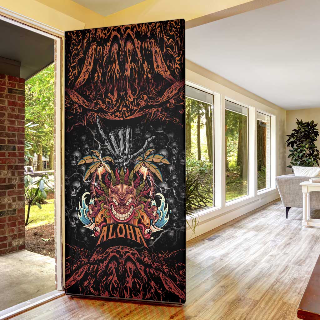 Aloha Halloween Door Cover Horror Tiki Heavy Metal Style - Polynesian Pride