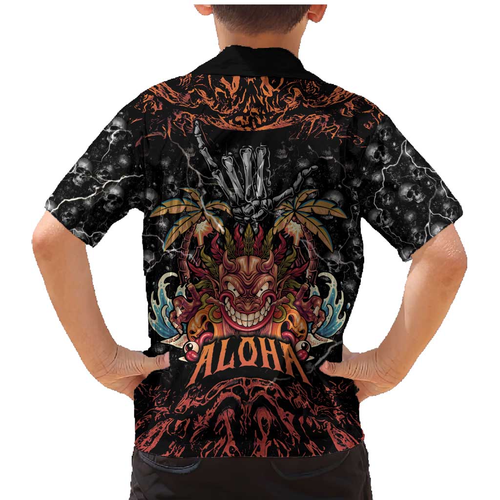 Aloha Halloween Family Matching Mermaid Dress and Hawaiian Shirt Horror Tiki Heavy Metal Style LT05 - Polynesian Pride
