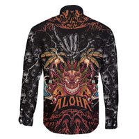 Aloha Halloween Family Matching Tank Maxi Dress and Hawaiian Shirt Horror Tiki Heavy Metal Style LT05 - Polynesian Pride