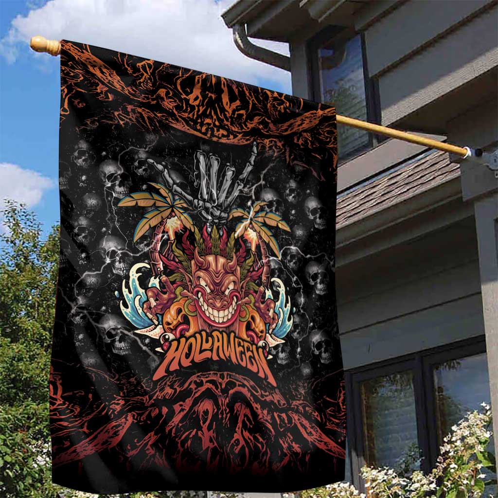 Aloha Halloween Garden Flag Horror Tiki Heavy Metal Style - Polynesian Pride