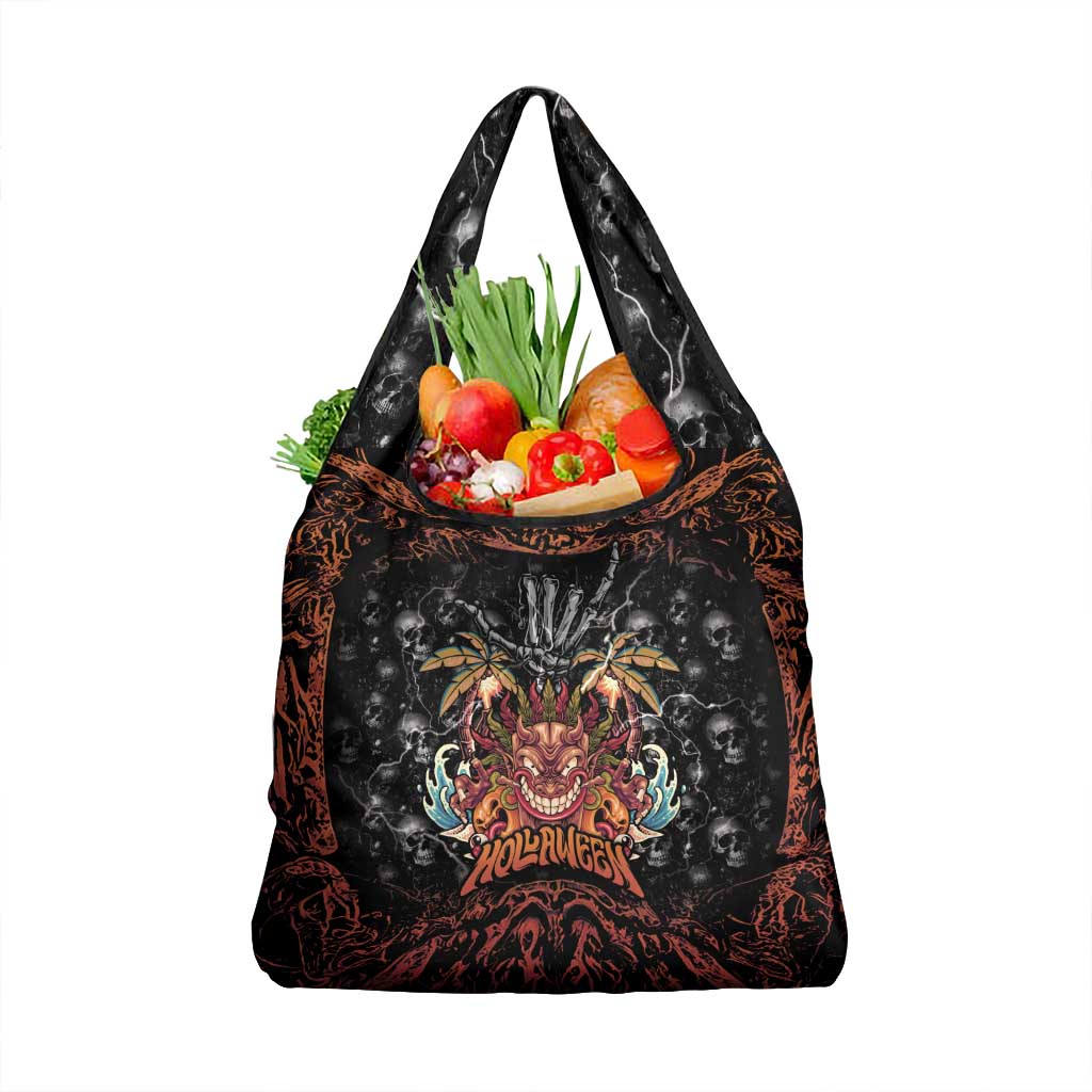 Aloha Halloween Grocery Bag Horror Tiki Heavy Metal Style - Polynesian Pride