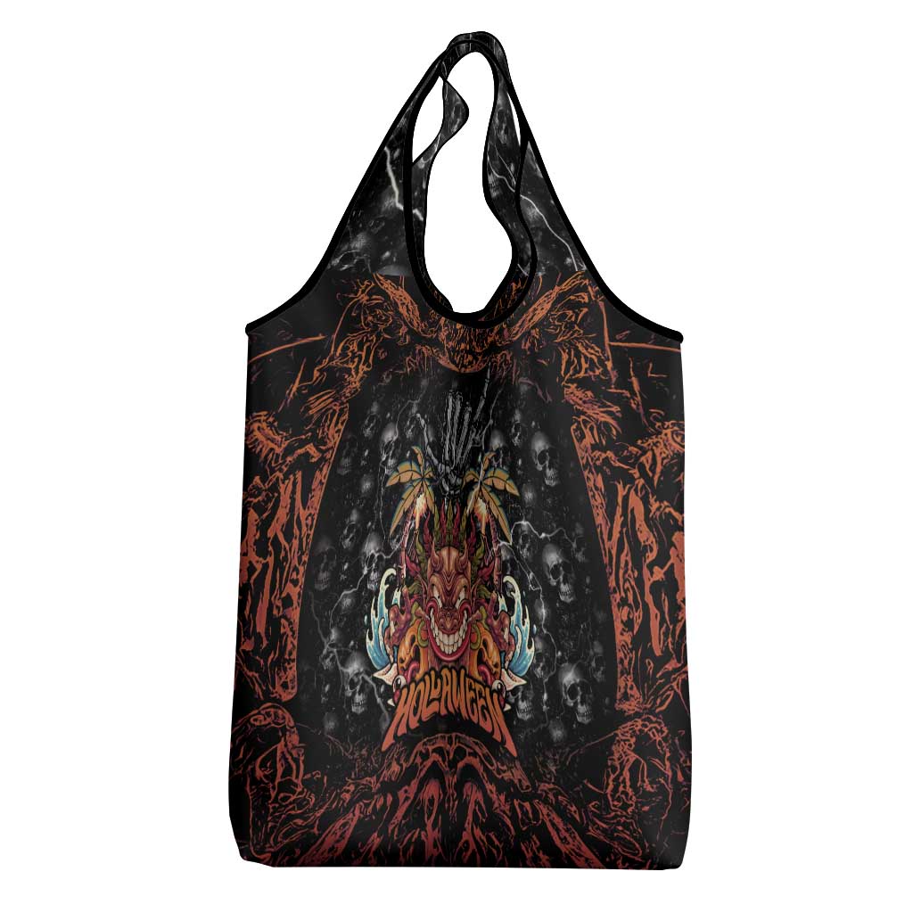 Aloha Halloween Grocery Bag Horror Tiki Heavy Metal Style - Polynesian Pride