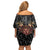 Aloha Halloween Off Shoulder Short Dress Horror Tiki Heavy Metal Style - Polynesian Pride
