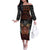 Aloha Halloween Off The Shoulder Long Sleeve Dress Horror Tiki Heavy Metal Style - Polynesian Pride
