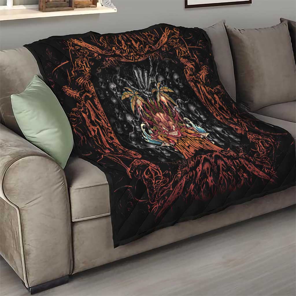 Aloha Halloween Quilt Horror Tiki Heavy Metal Style - Polynesian Pride