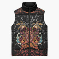 Aloha Halloween Sleeveless Puffer Jacket Horror Tiki Heavy Metal Style - Polynesian Pride