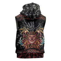 Aloha Halloween Sleeveless Zip Hoodie Horror Tiki Heavy Metal Style LT05 - Polynesian Pride