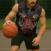 Aloha Halloween Sleeveless Zip Hoodie Horror Tiki Heavy Metal Style LT05 - Polynesian Pride