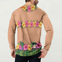 Hawaii Hula Costume Button Sweatshirt Coconut Bra Lei Flowers Grass Skirt LT05 - Polynesian Pride