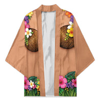 Hawaii Hula Costume Kimono Coconut Bra Lei Flowers Grass Skirt LT05 Unisex Beige - Polynesian Pride