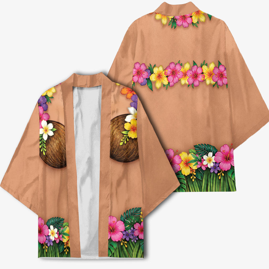 Hawaii Hula Costume Kimono Coconut Bra Lei Flowers Grass Skirt LT05 - Polynesian Pride