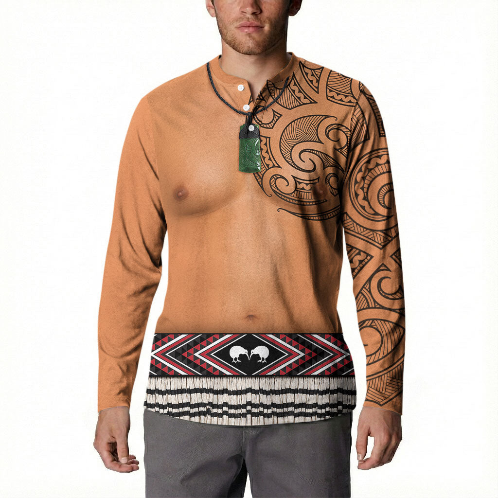 New Zealand Maori Tattoo Costume Button Sweatshirt LT05 - Polynesian Pride