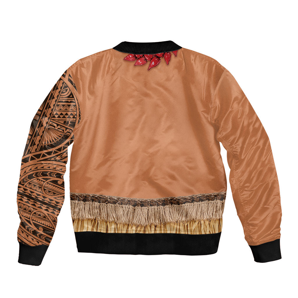 Samoa Tribal Tattoo Costume Bomber Jacket Ula Fala Necklace LT05 - Polynesian Pride