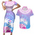 Personalised Fiji Your Paradise Festival Couples Matching Short Sleeve Bodycon Dress and Hawaiian Shirt With Fijian Masi Tapa Pattern LT05 Blue - Polynesian Pride