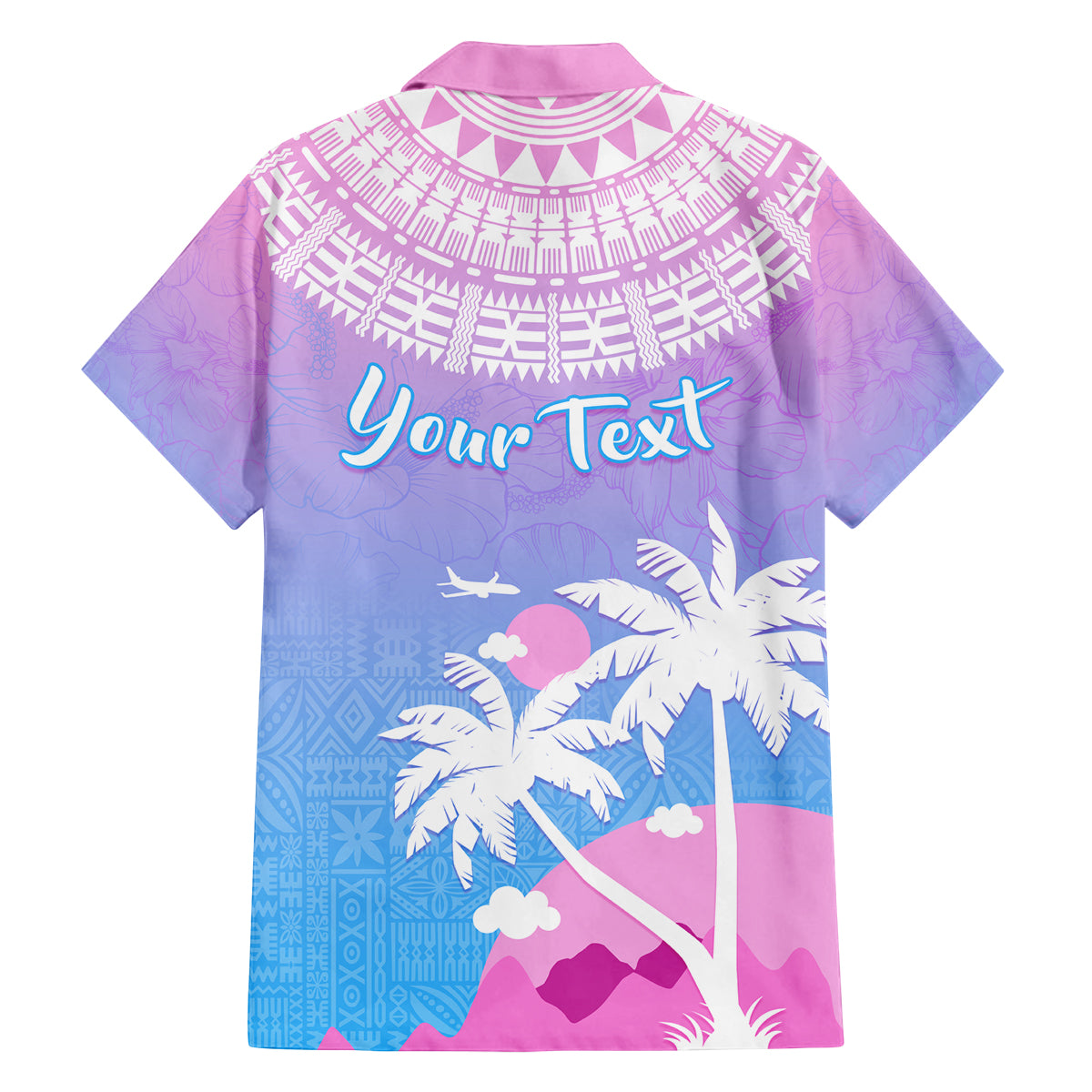 Personalised Fiji Your Paradise Festival Family Matching Off Shoulder Short Dress and Hawaiian Shirt With Fijian Masi Tapa Pattern LT05 - Polynesian Pride