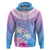 Personalised Fiji Your Paradise Festival Hoodie With Fijian Masi Tapa Pattern LT05 Blue - Polynesian Pride