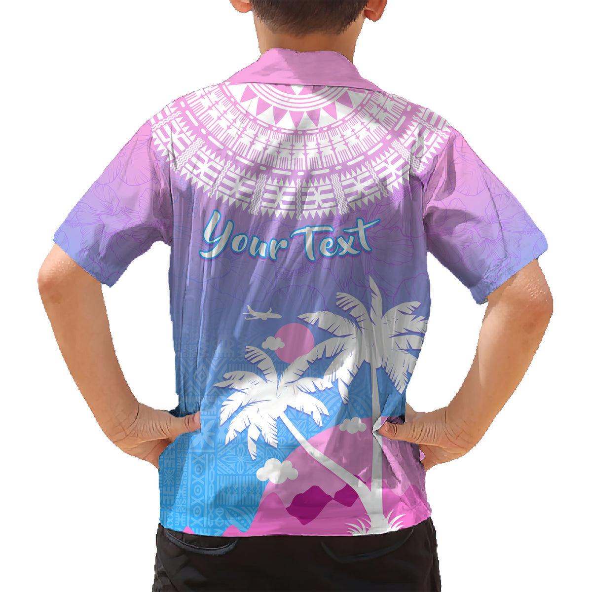 Personalised Fiji Your Paradise Festival Kid Hawaiian Shirt With Fijian Masi Tapa Pattern LT05 - Polynesian Pride