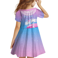Personalised Fiji Your Paradise Festival Kid Short Sleeve Dress With Fijian Masi Tapa Pattern LT05 - Polynesian Pride